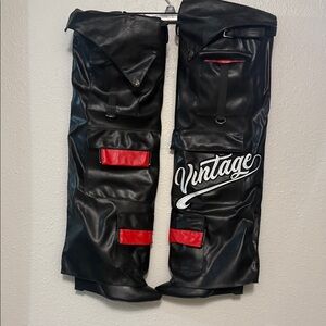 Black and Red Vintage Motorcycle custom boots